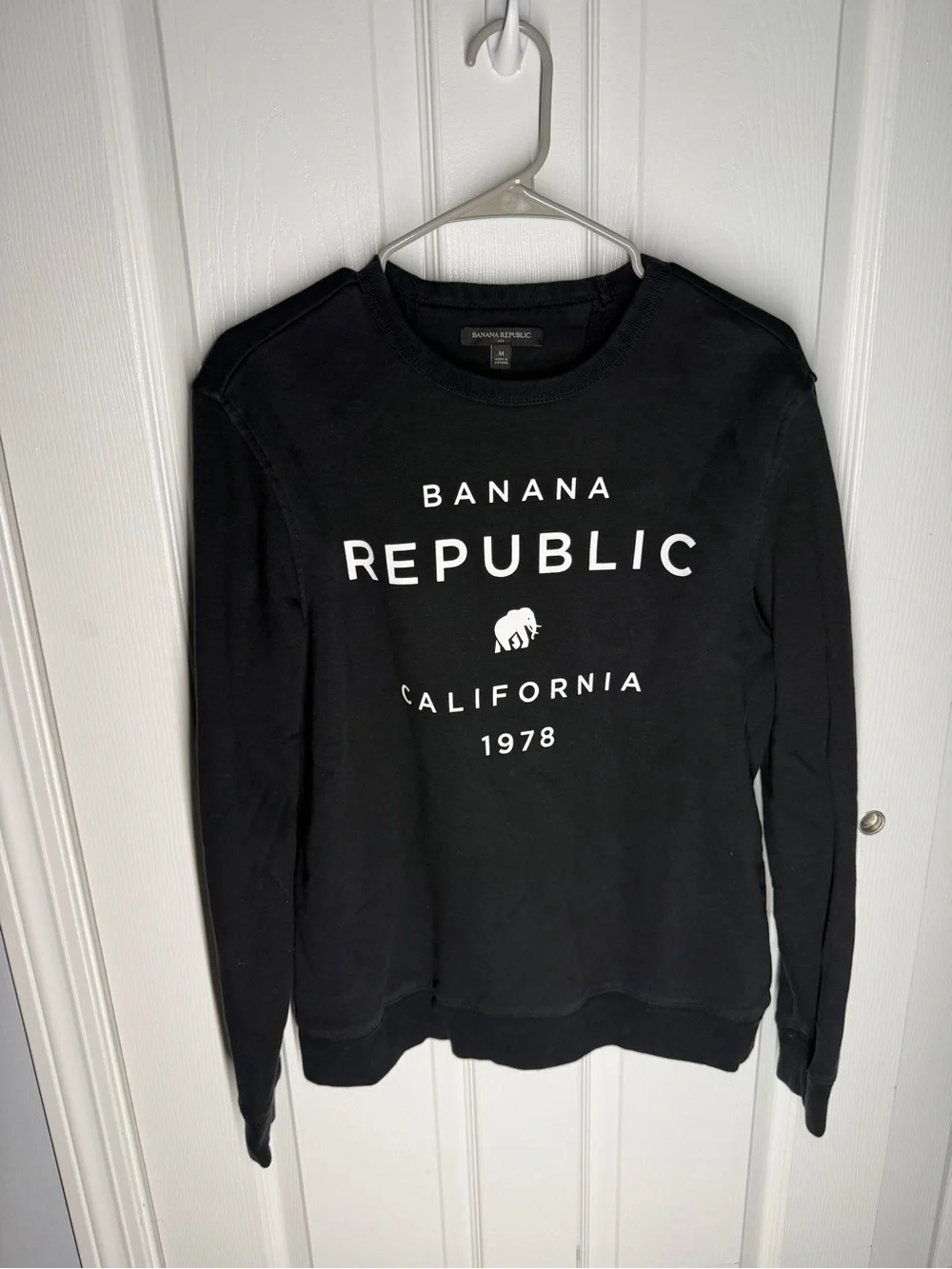 Banana Republic Black Crewneck Sweatshirt with White Logo